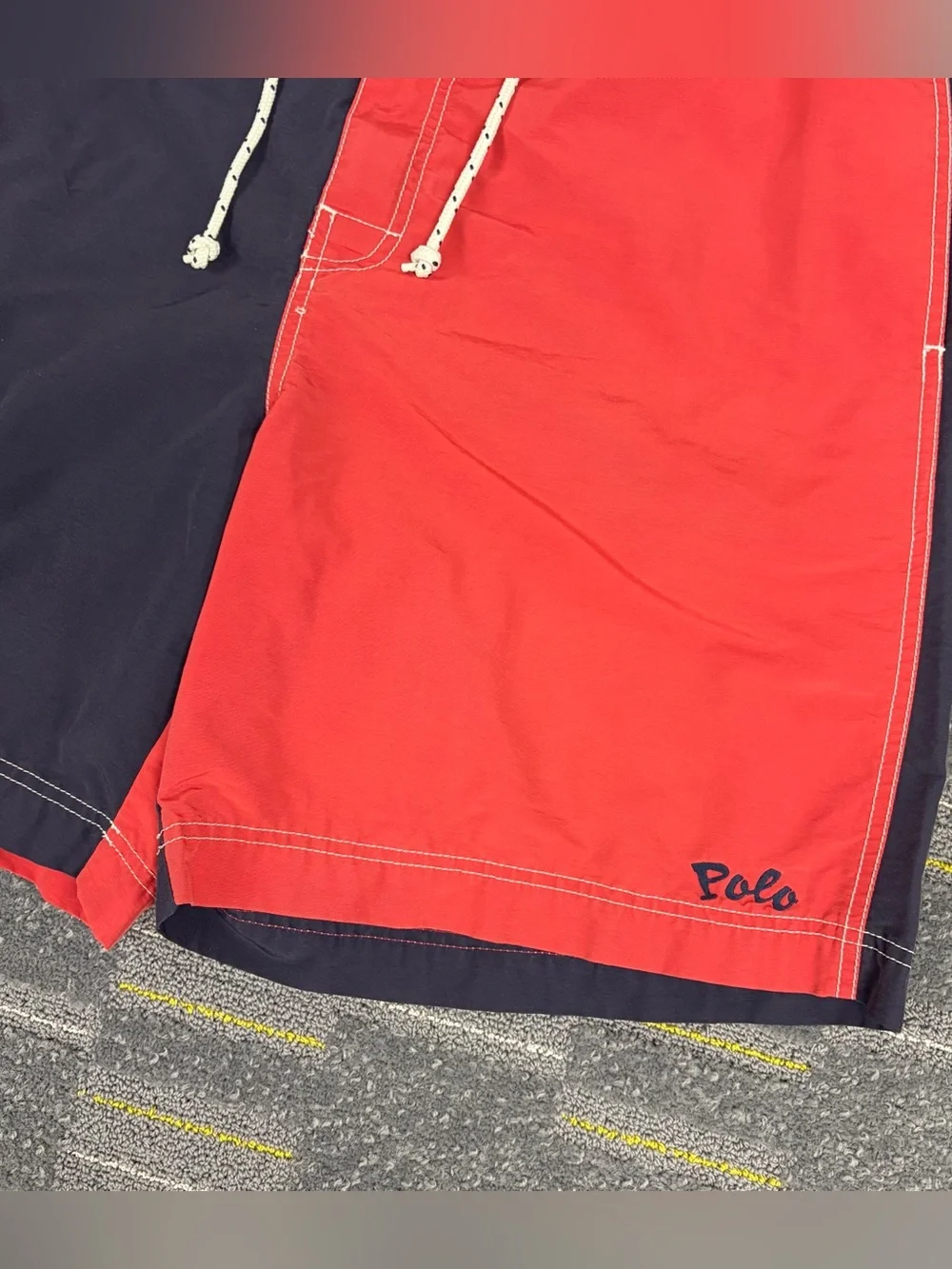 Polo Sport Ralph Lauren Swim Trunks Mens Large Lined Drawstring Pockets 90s Y2K